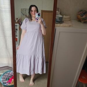 The Main Street Exchange Leia N Co New With Tags Lilac Puffed Sleeve Midi Dress